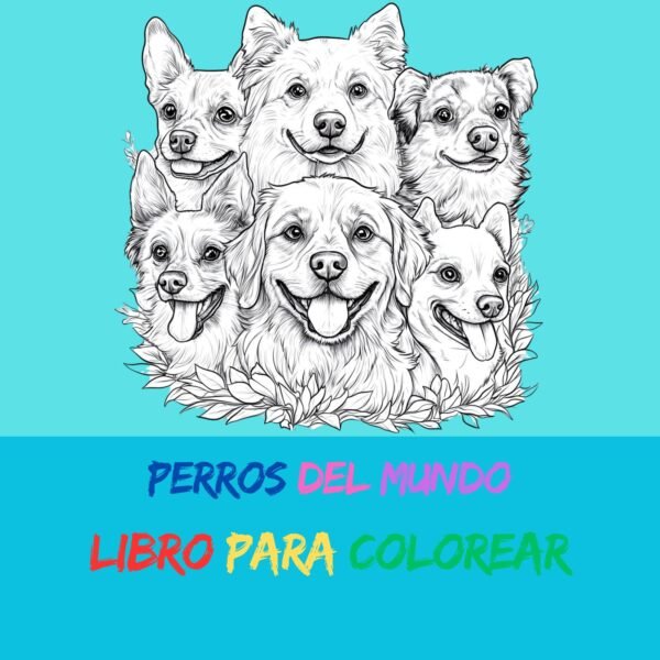 Perros del mundo Libro para colorear descargable Pdf Ebook - Imagen 2